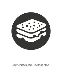 Icono de la tarta de queso sobre fondo blanco - Ilustración vectorial simple