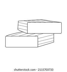 Icono vectorial de tofu de queso.Icono vector de contorno aislado en tofu de queso de fondo blanco.