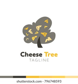 Cheese Tree Logo, Restaurant logo, food and cooking logo, vector logo template.