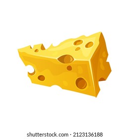 Cheese Triangle Block Lump Holes Cheddar Stock Vector (Royalty Free ...