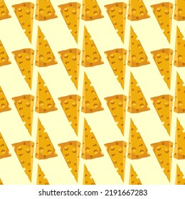 Cheese triangle. Seamless pattern. Vector illustration