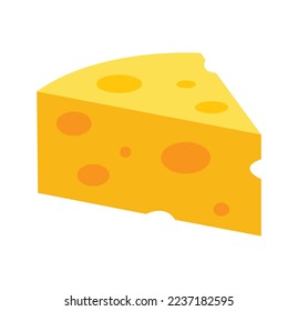 Cheese triangle shape piece vector illustration.