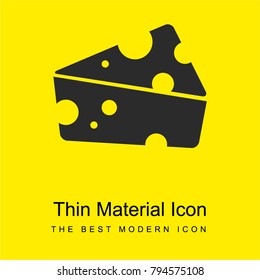 Cheese triangular piece with holes bright yellow material minimal icon or logo design