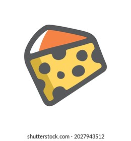 Cheese Triangular piece Vector icon Cartoon illustration.
