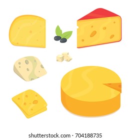 Cheese Types Cartoon Style Vector Illustration Stock Vector (Royalty ...