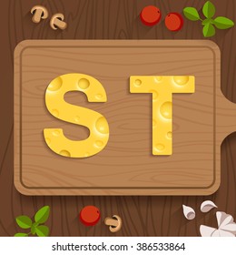Cheese Typeset : Vector Illustration