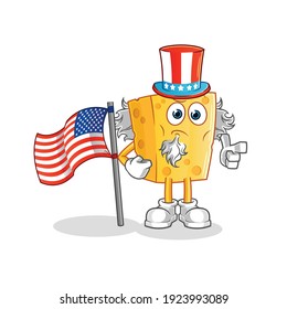 cheese uncle sam character. cartoon mascot vector