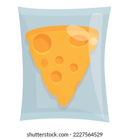 Cheese vacuum bag icon cartoon vector. Food pack. Frozen product