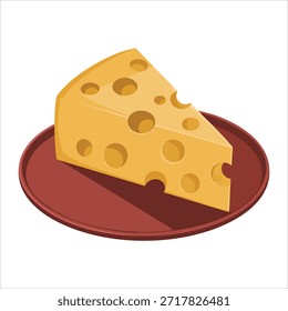 Variedades de queso dispuestas en tablero de madera rústico de la porción Ilustración vectorial aislada en el fondo blanco