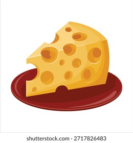 Variedades de queso dispuestas en tablero de madera rústico de la porción Ilustración vectorial aislada en el fondo blanco