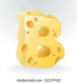 Cheese vector ABC. Letter B.