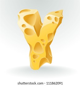 Cheese vector ABC. Letter Y.