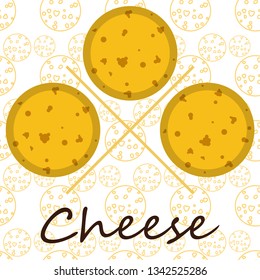 Cheese vector, appetizing cheese background, dairy product.