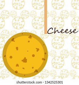 Cheese vector, appetizing cheese background, dairy product.