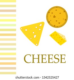 Cheese vector, appetizing cheese background, dairy product.