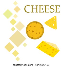 Cheese vector, appetizing cheese background, dairy product.