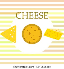 Cheese vector, appetizing cheese background, dairy product.
