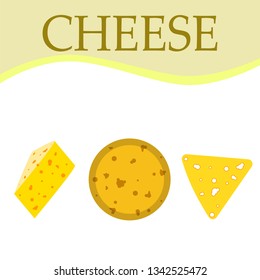 Cheese vector, appetizing cheese background, dairy product.