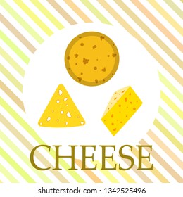 Cheese vector, appetizing cheese background, dairy product.