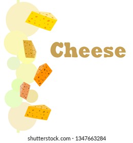 Cheese vector, appetizing cheese background, dairy product.