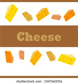 Cheese vector, appetizing cheese background, dairy product.