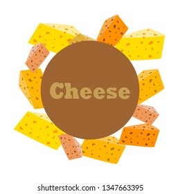 Cheese vector, appetizing cheese background, dairy product.