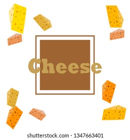 Cheese vector, appetizing cheese background, dairy product.