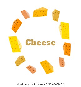 Cheese vector, appetizing cheese background, dairy product.