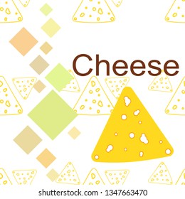 Cheese vector, appetizing cheese background, dairy product.