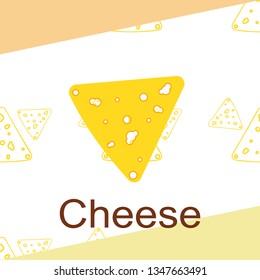 Cheese vector, appetizing cheese background, dairy product.