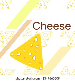 Cheese vector, appetizing cheese background, dairy product.