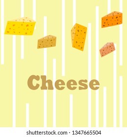 Cheese vector, appetizing cheese background, dairy product.