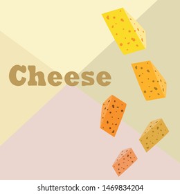 Cheese vector, appetizing cheese background, dairy product.
