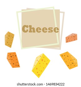 Cheese vector, appetizing cheese background, dairy product.