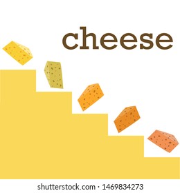 Cheese vector, appetizing cheese background, dairy product.