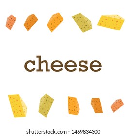 Cheese vector, appetizing cheese background, dairy product.