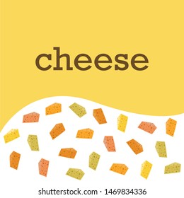 Cheese vector, appetizing cheese background, dairy product.