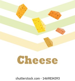 Cheese vector, appetizing cheese background, dairy product.