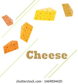 Cheese vector, appetizing cheese background, dairy product.
