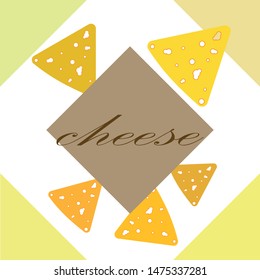 Cheese vector, appetizing cheese background, dairy product.