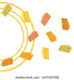 Cheese vector, appetizing cheese background, dairy product.