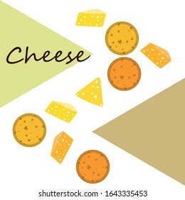 Cheese vector, appetizing cheese background, dairy product.
