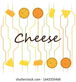 Cheese vector, appetizing cheese background, dairy product.