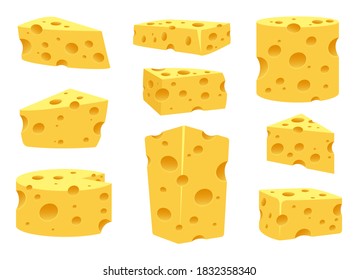 Ilustración de diseño vectorial de queso aislada en fondo blanco