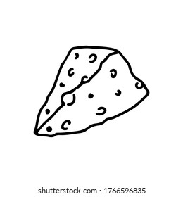Icono de doodle vectorial de queso aislado