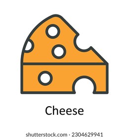 Cheese vector  Fill  outline Icon Design illustration. Agriculture  Symbol on White background EPS 10 File