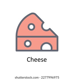 Cheese Vector      Fill outline Icons. Simple stock illustration stock