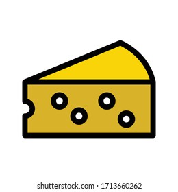 cheese vector flat color icon 
