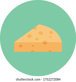 cheese vector flat color icon 