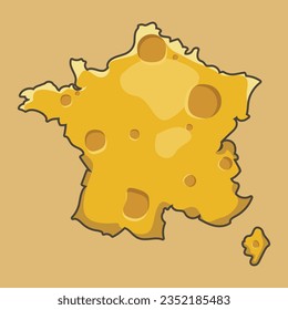 cheese vector in france map illustration